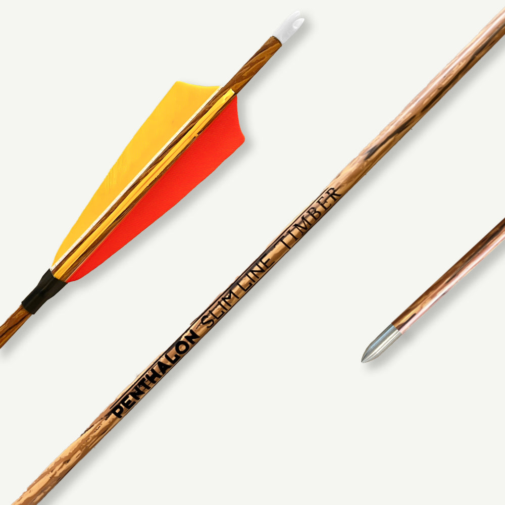 Penthalon Carbon Arrows Slim Line Timber Natural Feathers