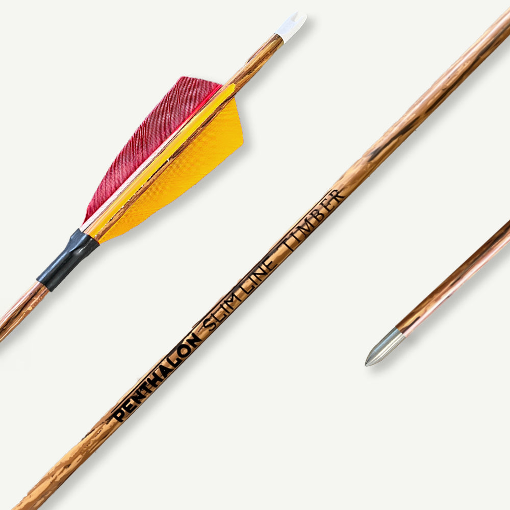 Penthalon Carbon Arrows 40819 Slim Line Timber Natural Feathers