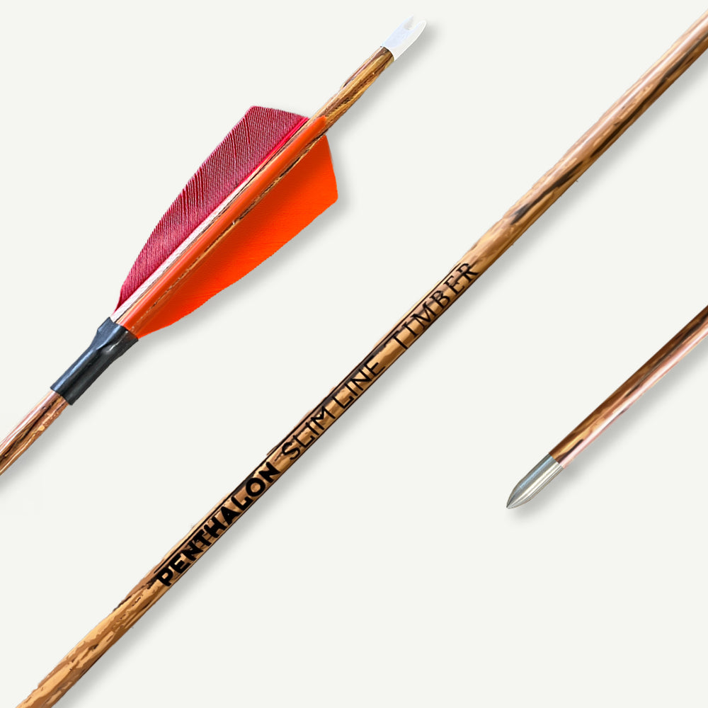 Penthalon Carbon Arrows 40819 Slim Line Timber Natural Feathers