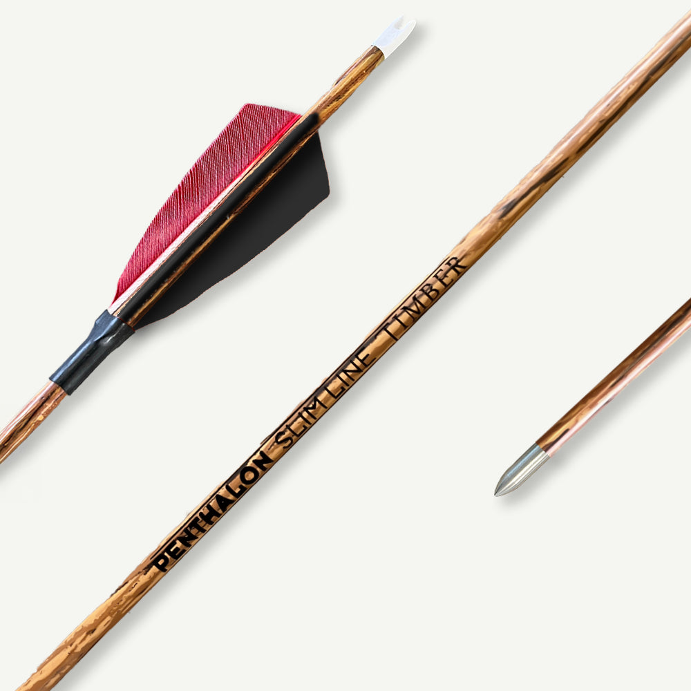 Penthalon Carbon Arrows 40819 Slim Line Timber Natural Feathers