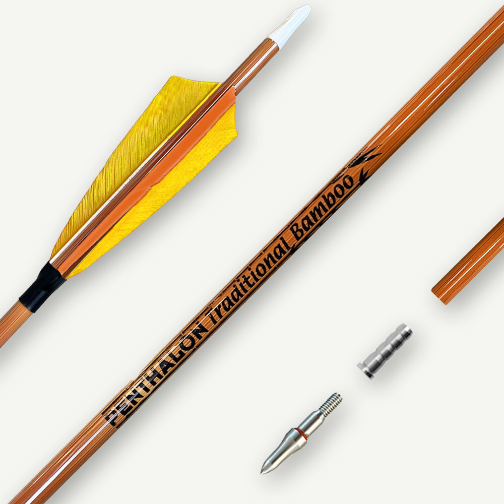 Penthalon Carbon Arrows 40817 Traditional Bamboo Natural Feathers