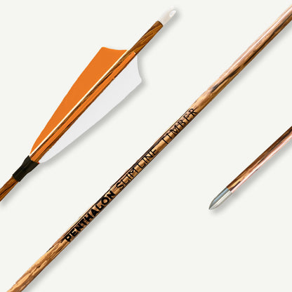 Penthalon Carbon Arrows Slim Line Timber Natural Feathers