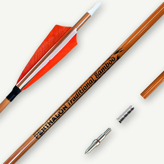 Penthalon Carbon Arrows Traditional Bamboo Natural Feathers