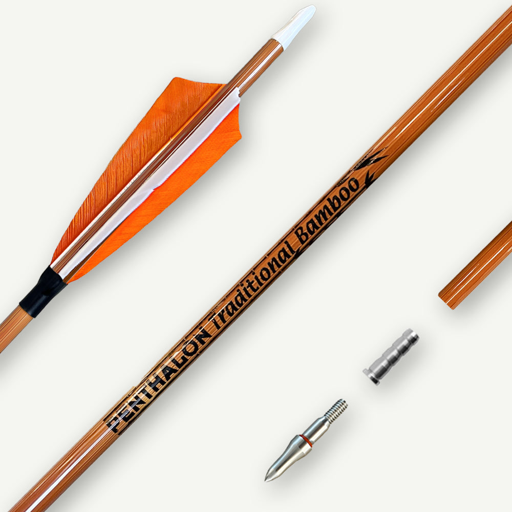 Penthalon Carbon Arrows Traditional Bamboo Natural Feathers